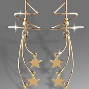 Elegant Gold Star Dangle Earrings
